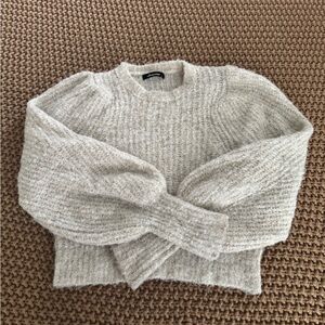 Vici Cropped Cream Sweater